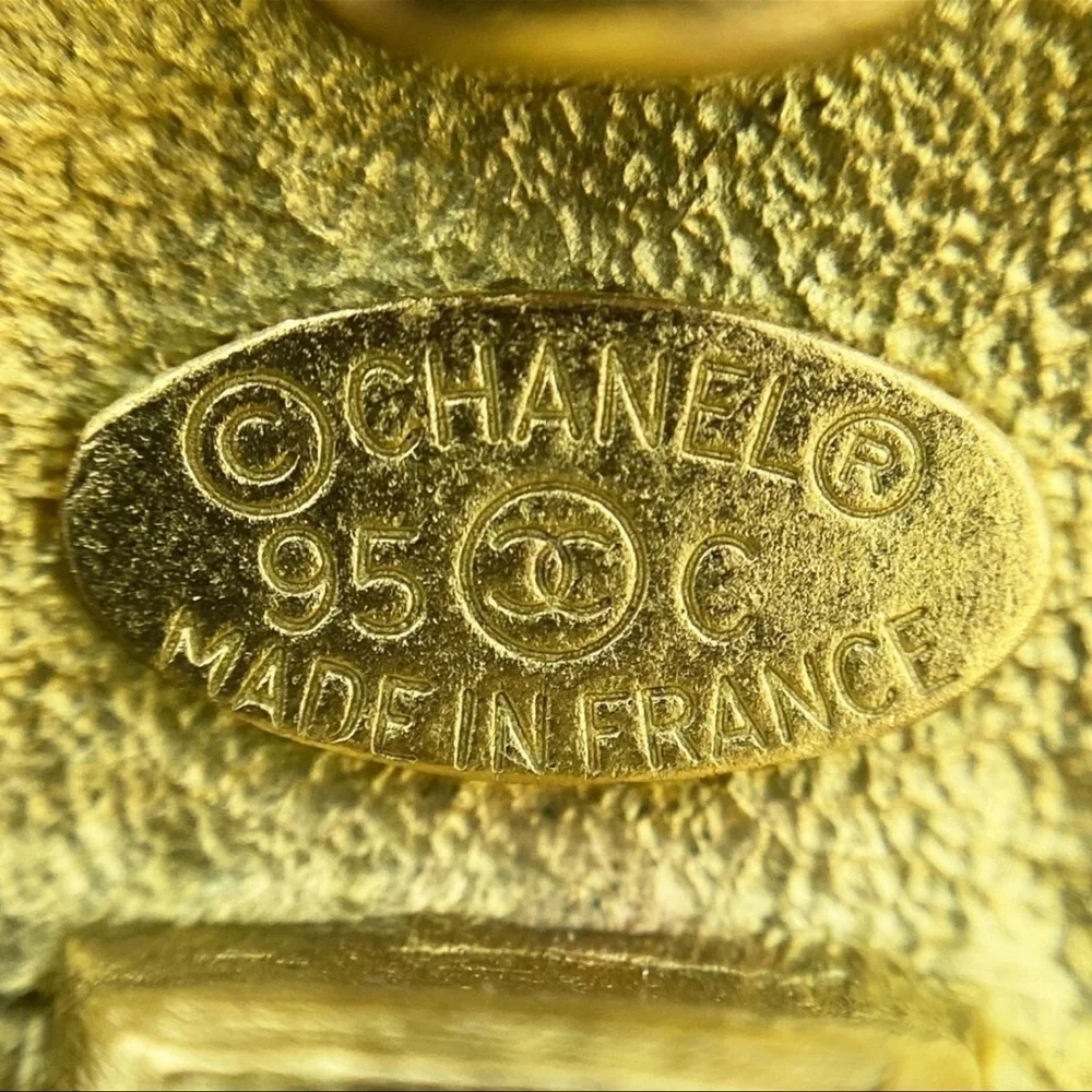 CHANEL Gold Iconic CC Logo Earrings